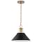 Nuvo Outpost 1-Light Medium Pendant - Matte Black with Burnished Brass 60/7523 - alternate 1